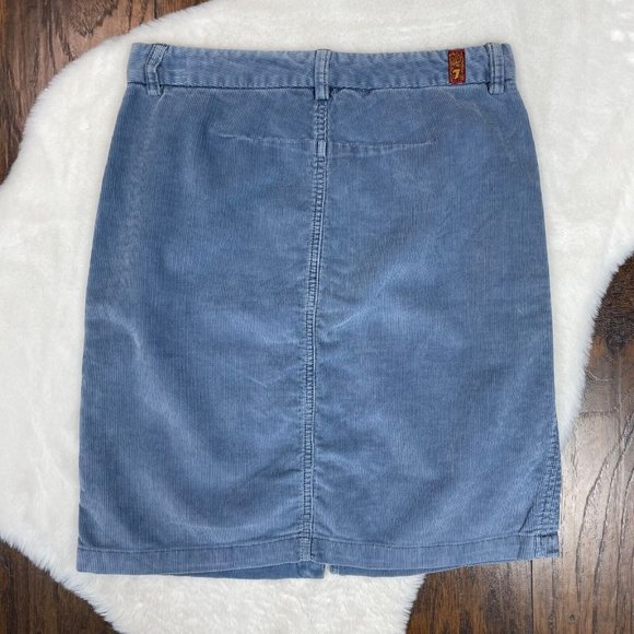 7 for al Mankind Corduroy Skirt 27 Blue Front Slit Vintage Y2K Women's - Picture 4 of 12